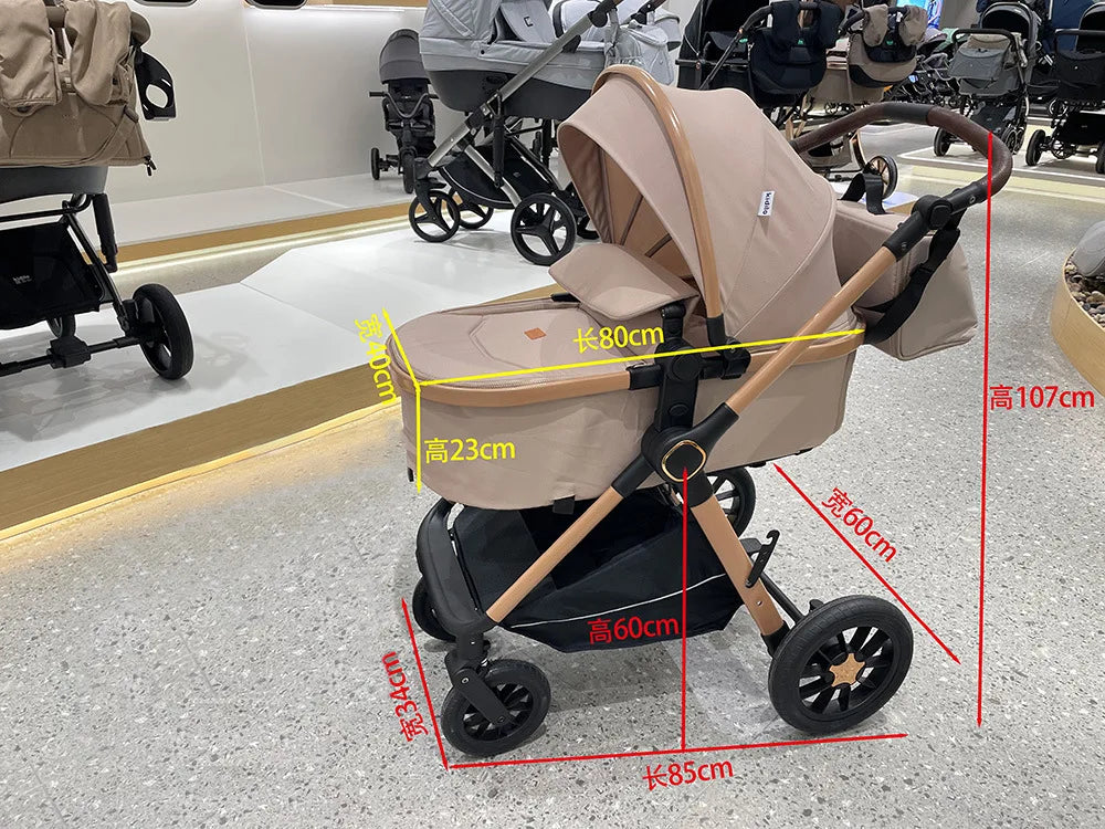 Lazychild Kinderwagen, multifunktionaler Schlafkorb, Kinderwagen zum Sitzen oder Liegen, neuer Kinderwagen mit hoher Landschaft