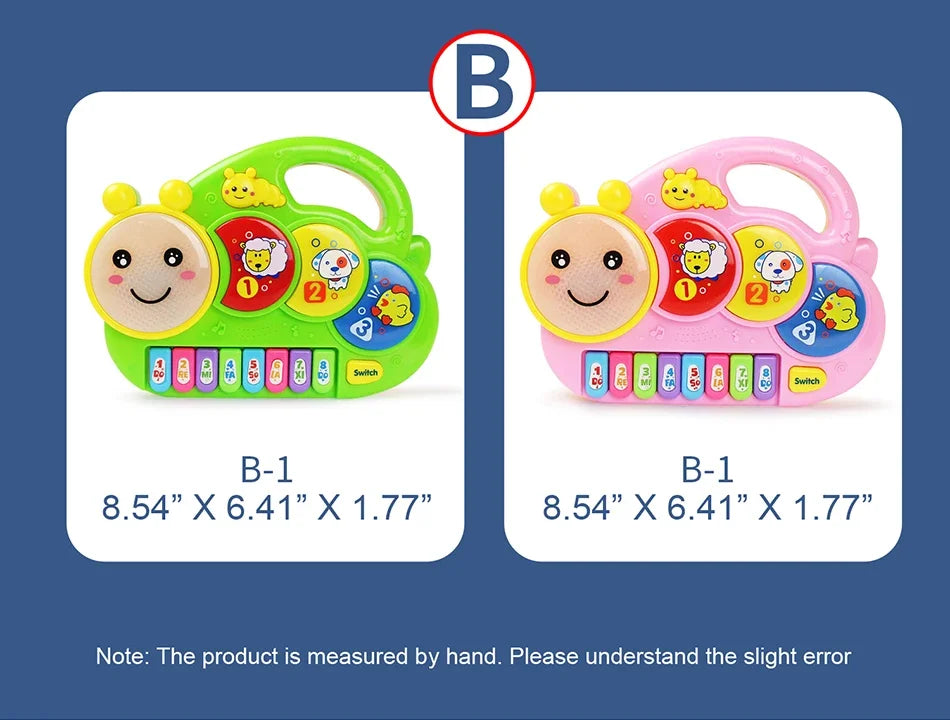 Baby-Musikspielzeug mit Tierklang, Kinder-Klaviertastatur, elektrisches blinkendes Musikinstrument, frühes Lernspielzeug für Kinder