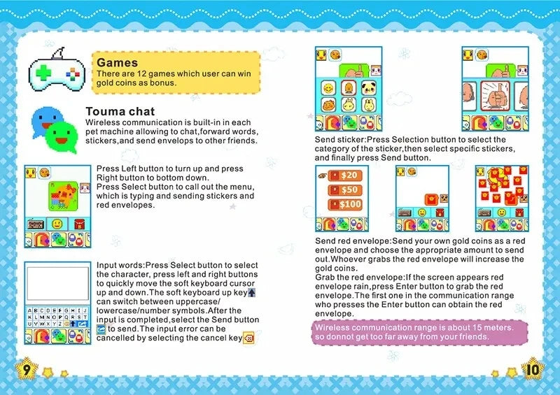Tamagotchi Elektronisches virtuelles Haustier mit Farbbildschirm, Spieltasche, interaktives virtuelles Haustier, Dating-Spielmaschine, Kinderspiel, Spielzeug, Mädchen