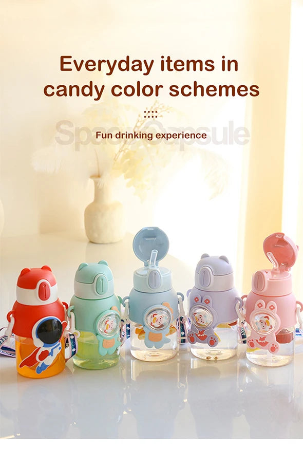 600 ml Kawaii Sommer Kinder Wasser Tasse Hochwertige Herbst-proof Stroh Tasse Jungen und Kreise Gehen zur Schule baby Wasserkocher