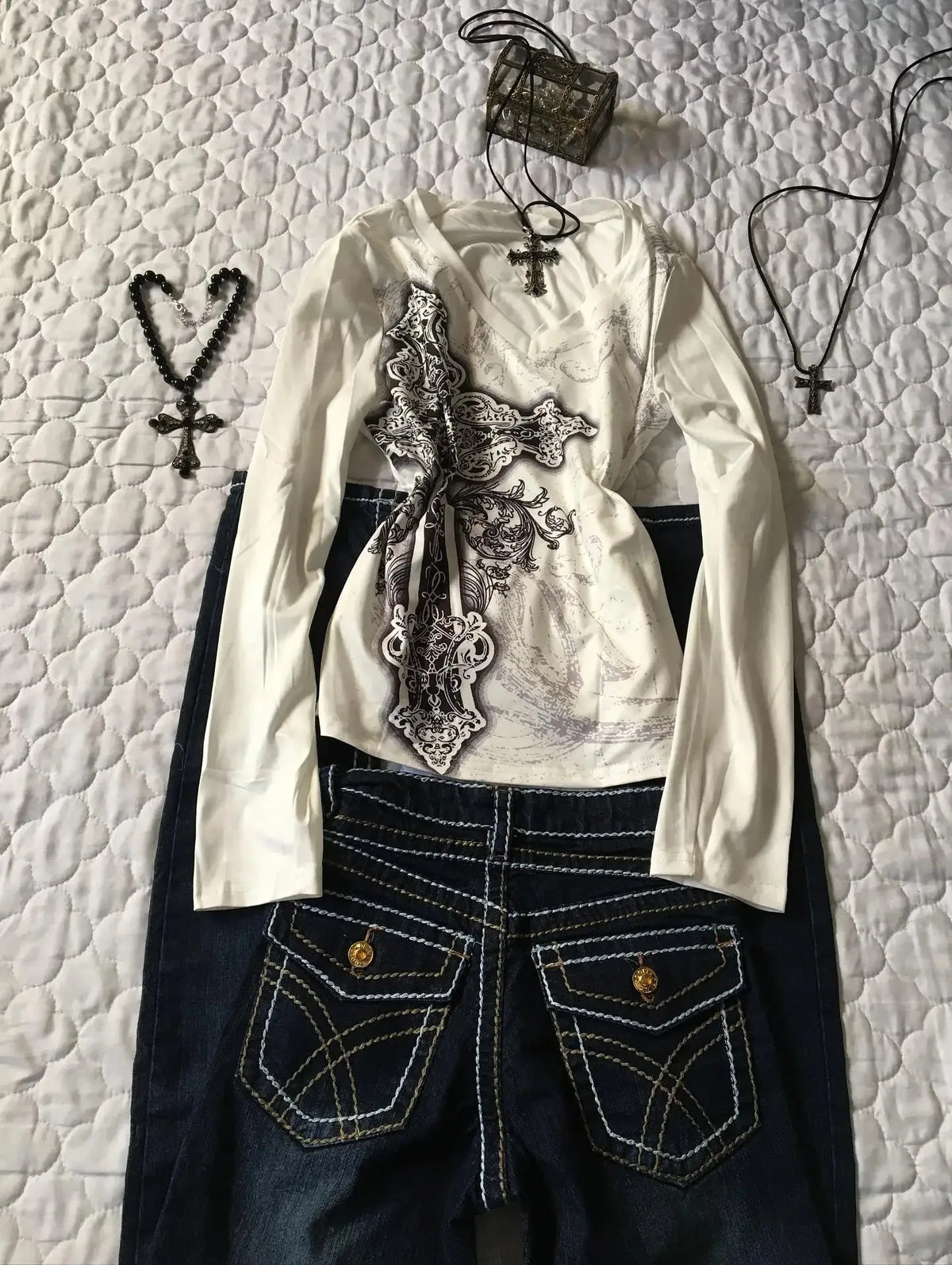 Koreanische Y2K-Stil Autumn-Winter-new Langarm-Top-Print Women Langarm-Top-T-Shirt daily Package