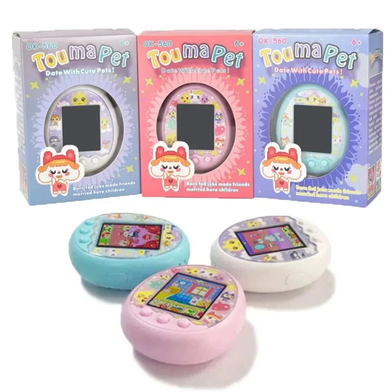 Tamagotchi Elektronisches virtuelles Haustier mit Farbbildschirm, Spieltasche, interaktives virtuelles Haustier, Dating-Spielmaschine, Kinderspiel, Spielzeug, Mädchen