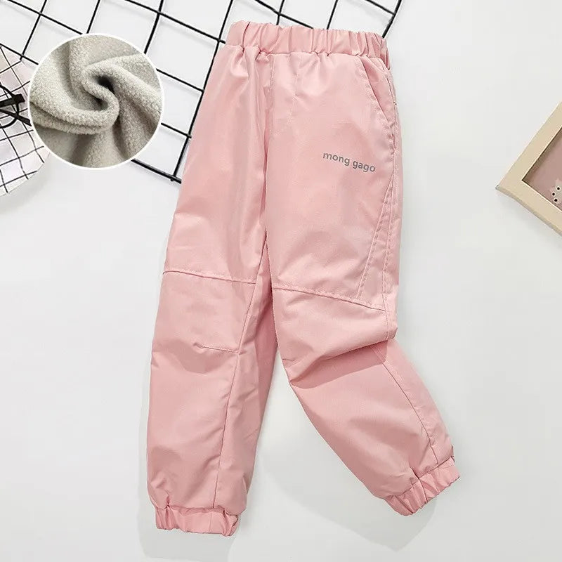 Winter Kinder Daunenhose Herbst Mädchen verdicken Hose Teen Jungen Fleece gepolstert warme winddichte Skihose für 3–14 Jahre Kindergerinnsel
