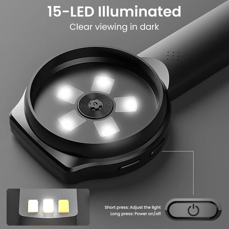 2.8'' IPS Digital Magnifier HD 1080P 100X Portable Microscope Handheld Magnifying for Electronics Repair Jewelry Inspection