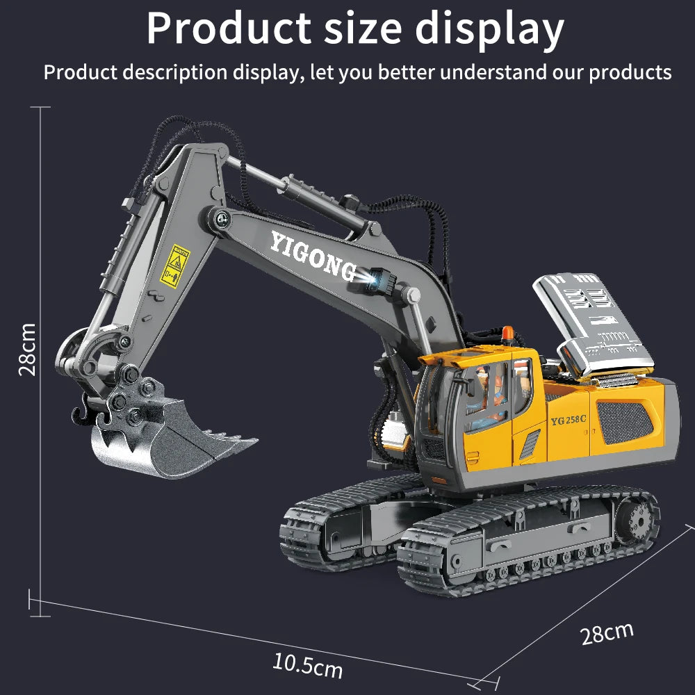 Teeggi 1:20 RC Bagger Auto Kinder Spielzeug 2,4G Fernbedienung Muldenkipper Auto Bulldozer Spielzeug Radio Elektroauto für Kinder Geschenk