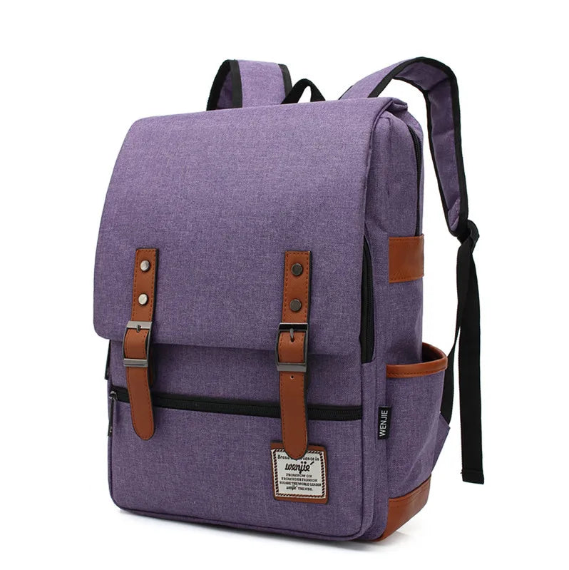 Teens Vintage Canvas Laptop Backpack