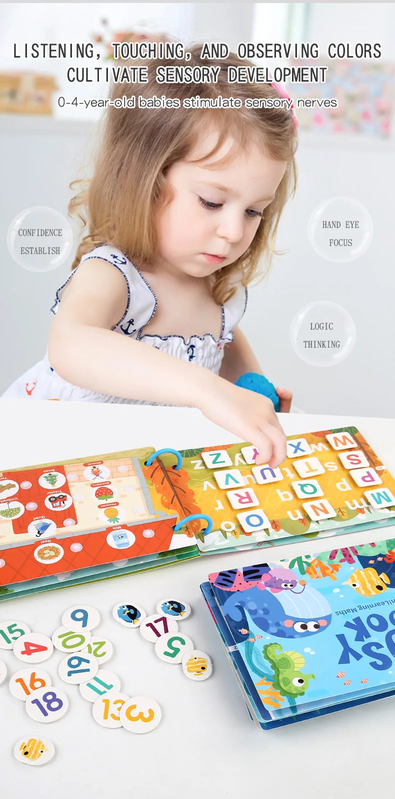 Neue Montessori-Szenenaufkleber für Kinder, DIY-Hand-on-Puzzle, wiederverwendbare Bücher, Cartoon-Lernkognitionsspielzeug für Kinder, Geschenk