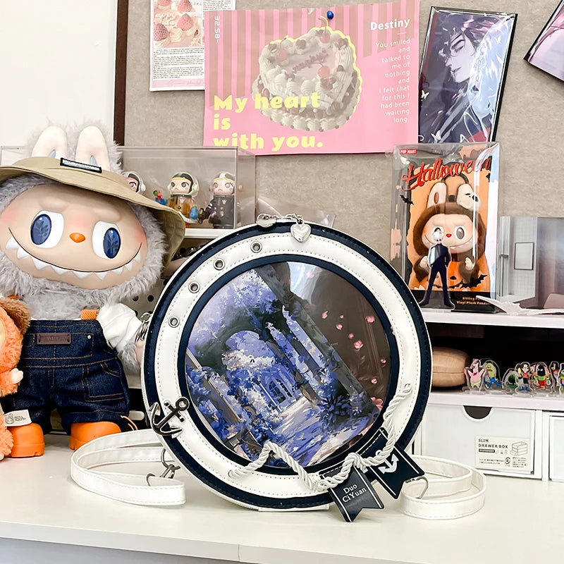 2025 neue süße Y2k ästhetische Umhängetaschen Frauen Kawaii Mode lässig Rucksäcke trendige transparente Reise Umhängetasche Ita Taschen
