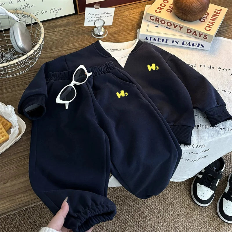 Kinder Hoodie Anzug Jungen Sport Outfit Mädchen Langarm Top Jogginghose 2 Stücke Herbst Kinder Mode Lose Sets 2025 Freizeitkleidung