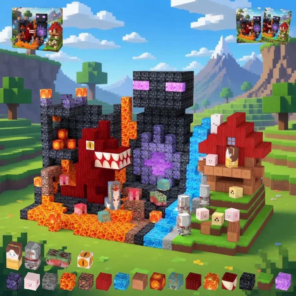 FUNXINEE Dinosaurier-Themenpark NEUE Magnetblöcke, 3D-Dinosaurier-Modell zum Selberbauen, STEM-Konstruktionsspielzeug, kreatives Geburtstagsgeschenk für Kinder