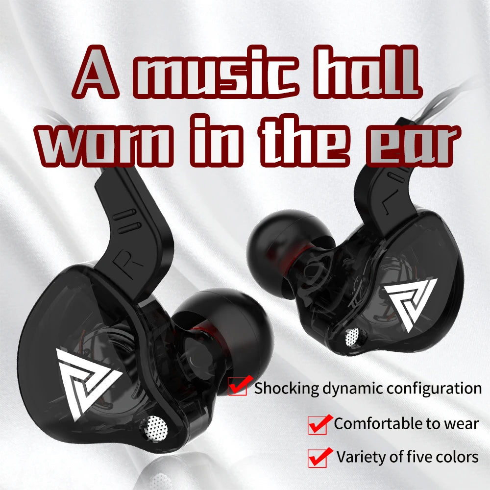 Original QKZ AK6 In-Ear Headphones 6 Dynamic Driver Unit Earphones with Microphone Stereo Sports HiFi Subwoofer Headset Monitor Earbuds