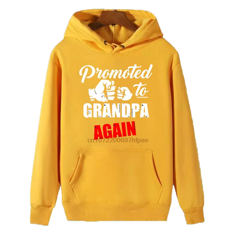 Modisches Winter-Essential: Hoodie „Wieder zum Opa befördert“ – Baby-Ankündigungs-Kapuzenpullover, Neu im Sortiment der Sweatshirts, Herrenbekleidung