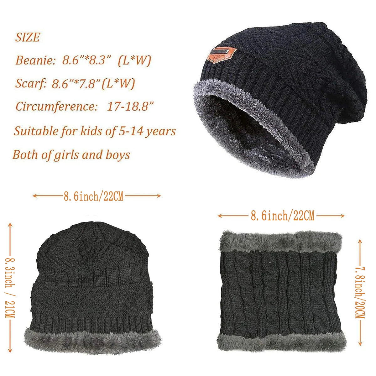 5-14 jahre Kinder Warme Gestrickte Hut Schal Set Kinder Herbst Winter Hut Weiche Gestrickte Kappe Motorhaube Infant Kinder hut Für Jungen Mädchen
