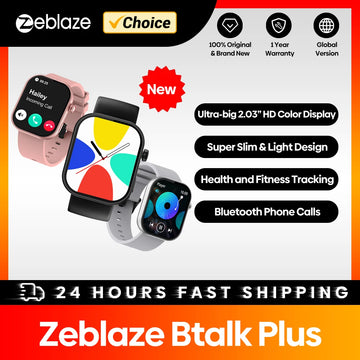 Neue Zeblaze Btalk Plus Smartwatch mit Sprachanruf, 2,03 Zoll HD-Farbdisplay, Gesundheits- und Fitness-Tracking-Smartwatch für Männer und Frauen