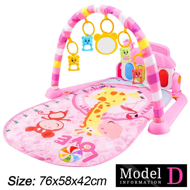 Baby Fitness Stand Music Play Gym Activity Toy Newborn Piano Crawling Blanket Pedal Play Pad Early Education 0-36 Months Gifts