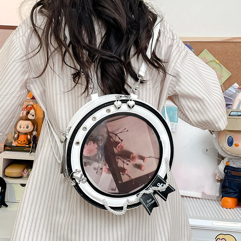 2025 neue süße Y2k ästhetische Umhängetaschen Frauen Kawaii Mode lässig Rucksäcke trendige transparente Reise Umhängetasche Ita Taschen