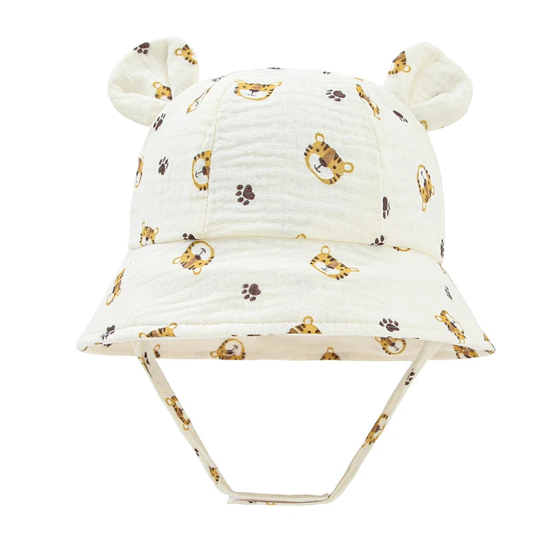 Musselin Baby Sommer Hut Neugeborenen Kappe Baumwolle Baby Sonnenhüte für Mädchen Jungen Säugling Eimer Hut für Kleinkind Zubehör 3-12M
