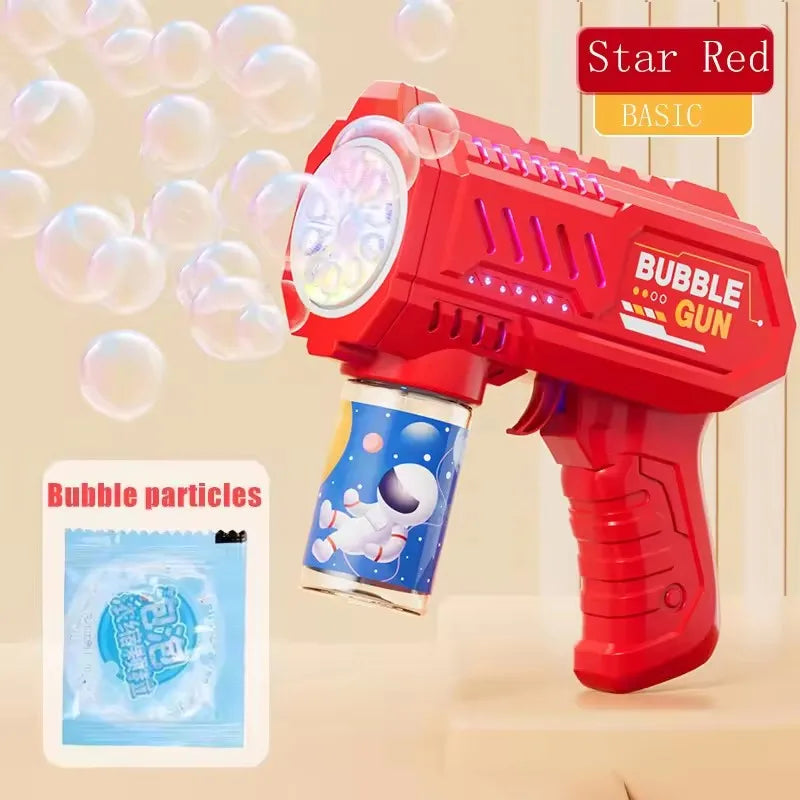 Vollautomatische Seifenblasenpistole, Raketenblasenmaschine, automatisches Gebläse mit Seifenblasenflüssigkeit, Spielzeug für Kinder, Strand, Outdoor, Seifenblasen-Geschenke