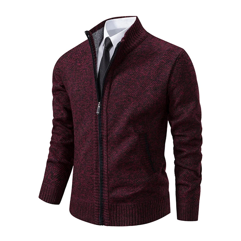 Herbst Und Winter New Jersey männer Casual Sport Mantel Einfarbig Stehkragen Wullover Greifen Fleece Warm Zipper Strickjacke