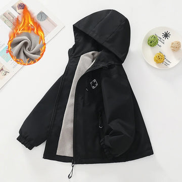 Herbst Winter Teen Jungen Jacke Dicke Fleece Winddicht Warme Kapuze Sport Mantel Für 4-14 Jahre Kinder Kleidung Kinder oberbekleidung Top