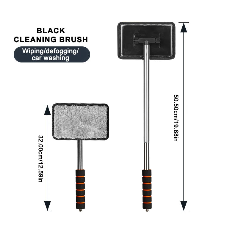 SEAMETAL Car Windshield Demisting Brush with Telescopic Handle, Car and Household Glass Cleaning Brush, Dust Removal Tool
