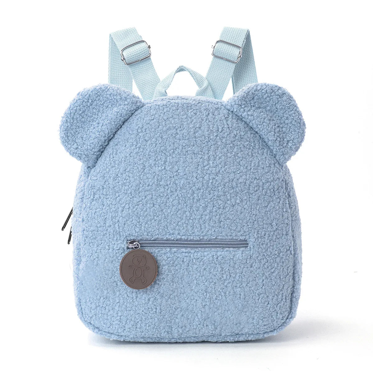 Niedlicher Fleece-Rucksack mit Bärenohren für Mädchen, 1 Stück warmer kleiner Tagesrucksack aus Lammwolle, lässiger Kinder-Schulranzen-Rucksack für Reisen, Einkaufen