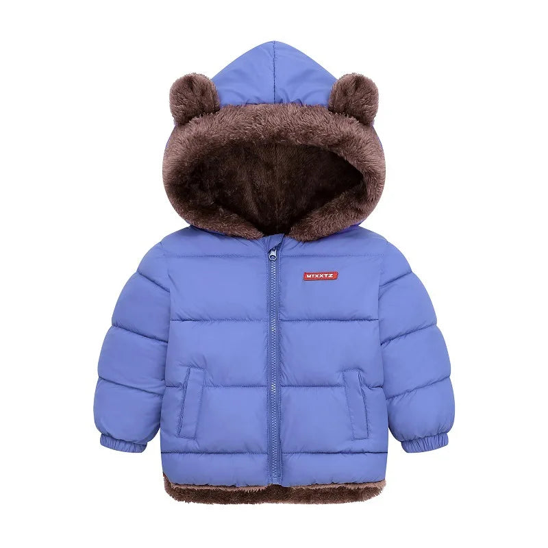 Jungen Mädchen Dicke Jacken Winter Kinder Gepolsterte Fleece Warme Mäntel Kinder Mit Kapuze Baumwolle Oberbekleidung Kinder Kleidung Kaschmir Schneeanzug