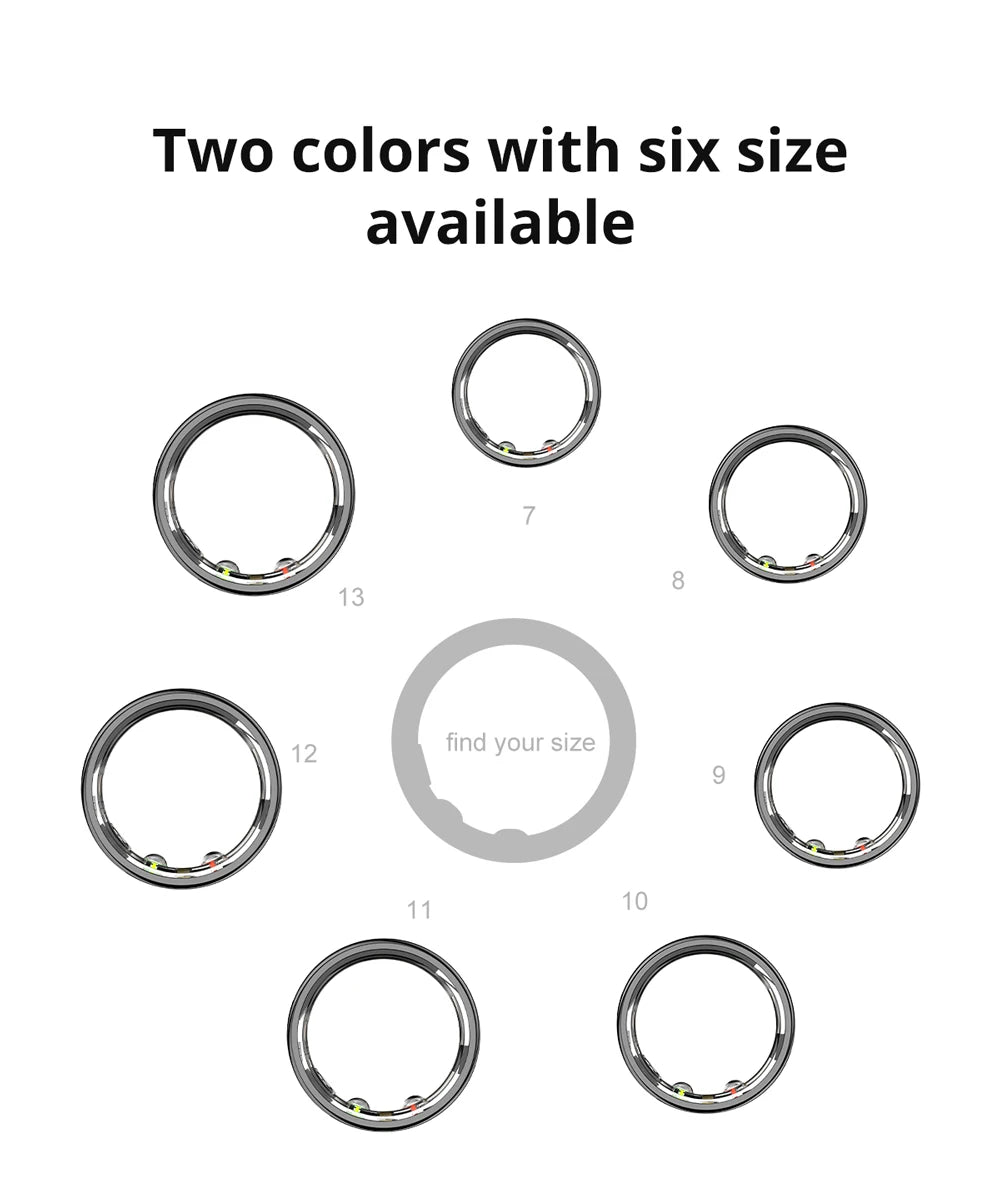 COLMI R10 Smart Ring mit Ladeetui für Männer und Frauen, Gesundheits- und Schlafmonitor, 5ATM wasserdicht, Multi-Sport-Modus