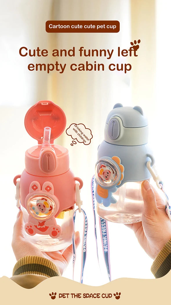 600 ml Kawaii Sommer Kinder Wasser Tasse Hochwertige Herbst-proof Stroh Tasse Jungen und Kreise Gehen zur Schule baby Wasserkocher