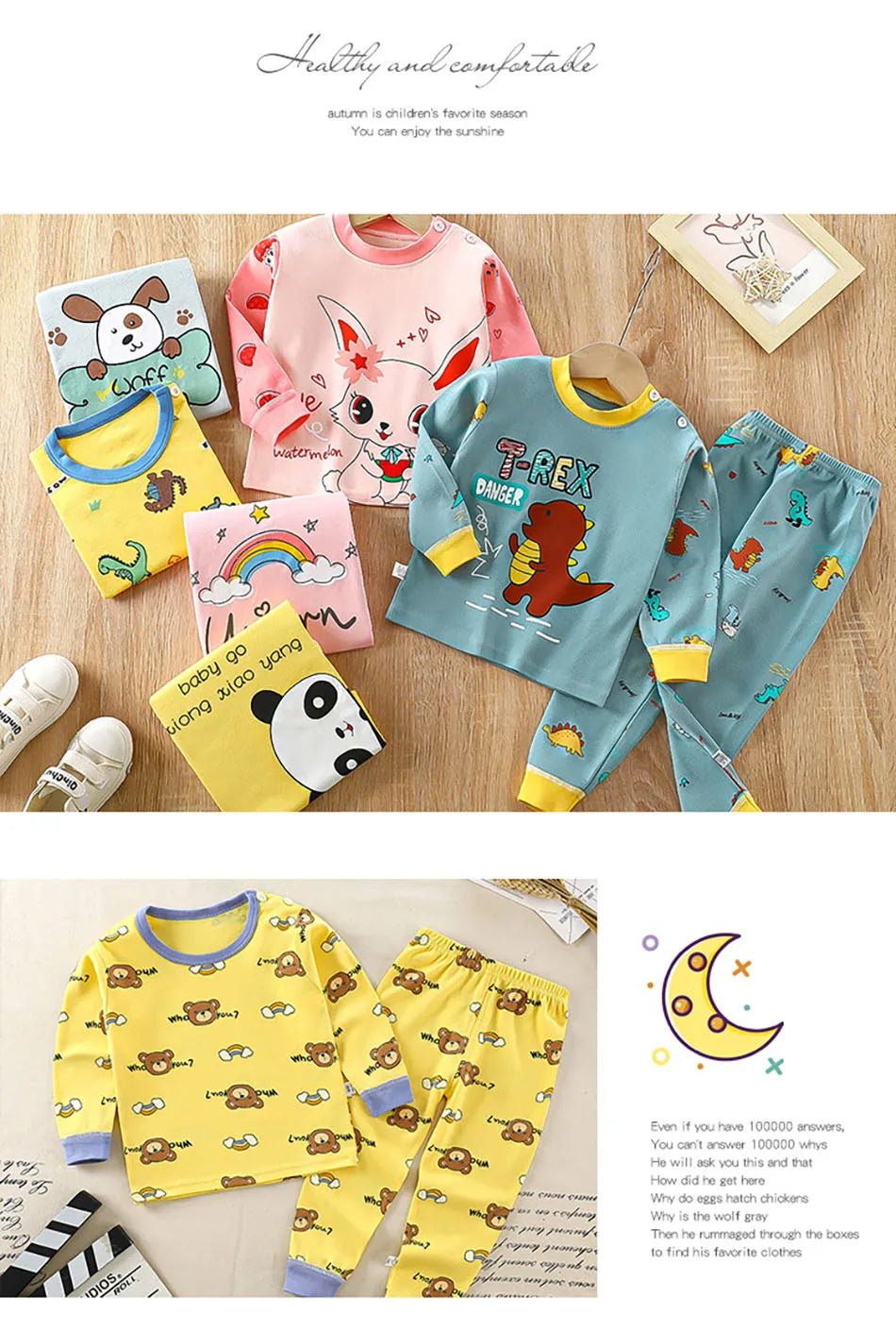 Baumwolle Kinder Pyjamas Set für Jungen Mädchen Herbst und Winter Cartoon Schlafen Loungewear Kinder Nacht Nachtwäsche Hause Tragen Kleidung