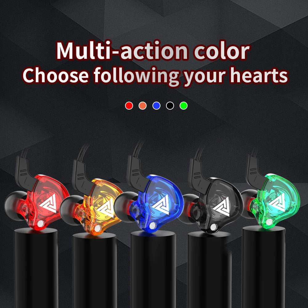 Original QKZ AK6 In-Ear Headphones 6 Dynamic Driver Unit Earphones with Microphone Stereo Sports HiFi Subwoofer Headset Monitor Earbuds