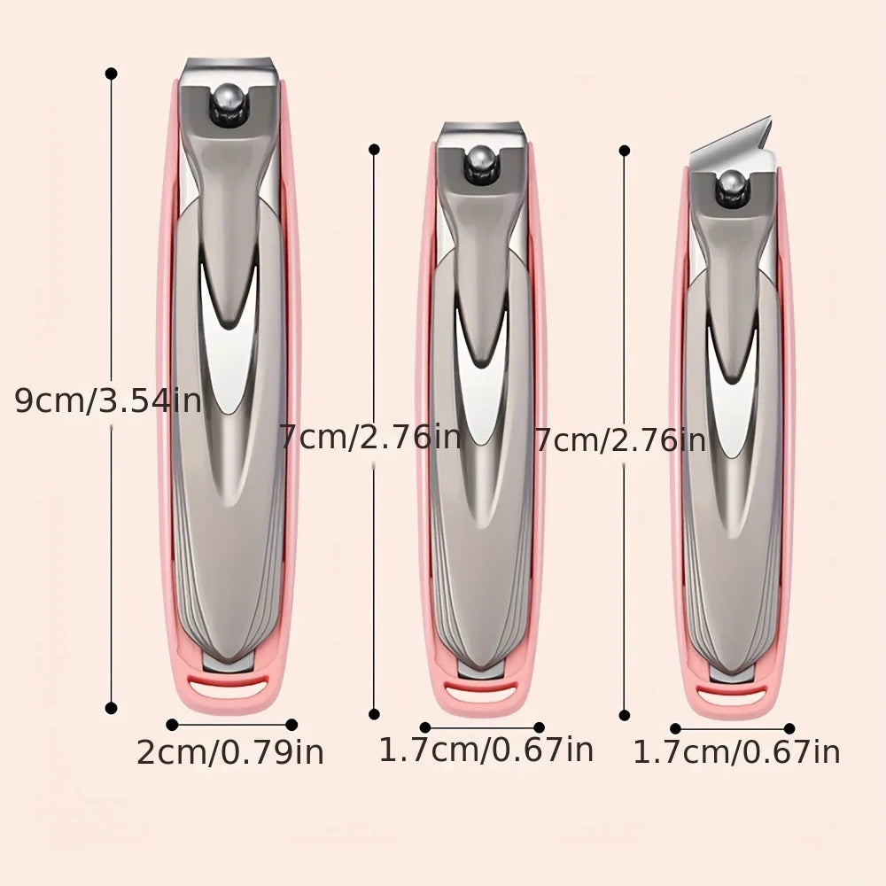 Colorful Nail Clippers, Splash-Proof, Nail Cutter, Detachable Design, Fingernail Clippers, Stainless Steel, Manicure Nail Tool