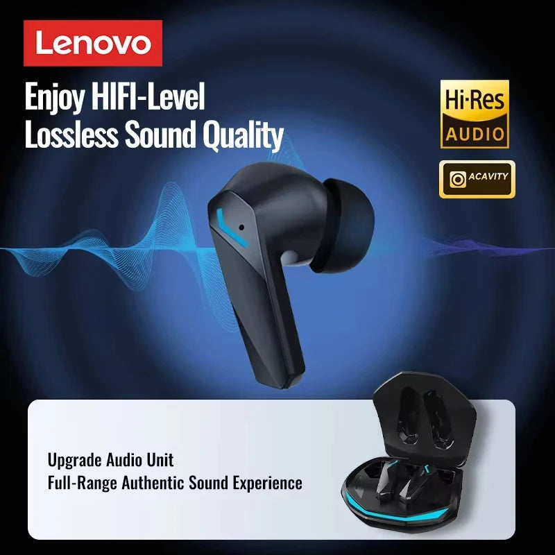 Original Lenovo GM2 Pro TWS Bluetooth 5.3 Kopfhörer Dual Modi Musik Spiel Ohrhörer HD Anrufe mit integrierten 2 Mikrofone Sport Kopfhörer