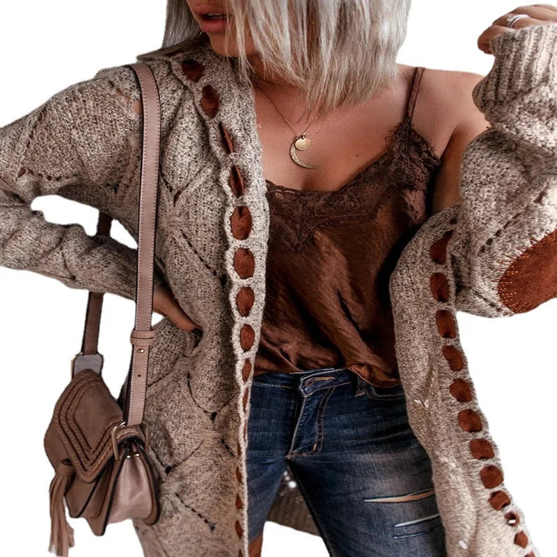 Neue Oberbekleidung Herbst Damen Kleidung Strickjacke Herbst Winter Strickjacke Pullover Frauen Lange Ärmeln Medium Länge Gestrickte Jacke