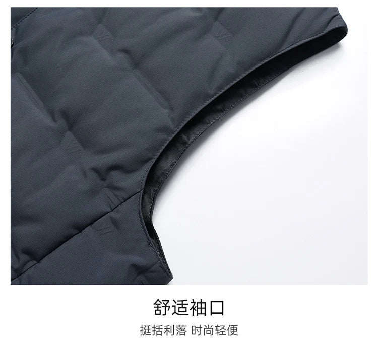 QYLVAWOY Herren Mittleren Alters Ältere Papas Herbst Winter Daunenweste Opa Gilet Dünner Stil Ärmellose Jacke LJ2105