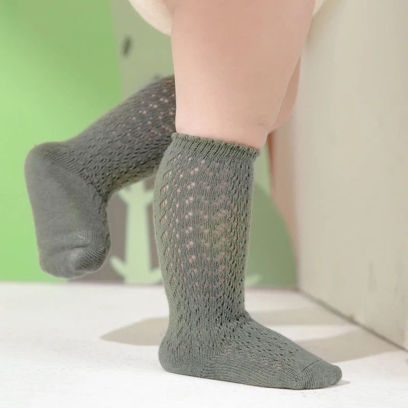 Baby Mädchen Prinzessin gestrickte Netz socken Sommer weiche Kleinkind Mädchen Knies trümpfe Baumwolle Kleinkind Neugeborene Mädchen lange Röhren strümpfe