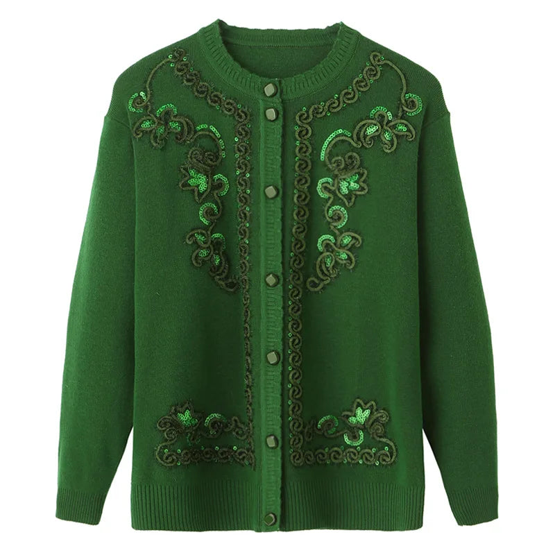 Fdfklak Oma Pullover Mantel frauen Strickjacke Mittleren Alters Ältere Mutter der Kleidung Frühling Herbst Langarm Top 4XL