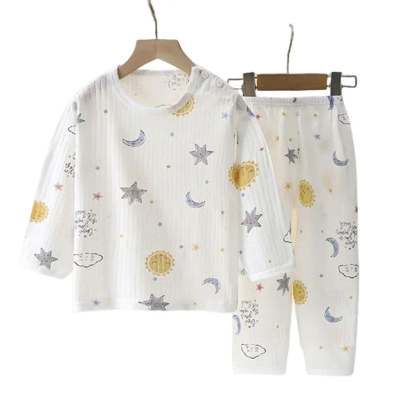 Baumwolle Kinder Kleidung Kinder Pyjama Sets Hause Nachtwäsche kinder Kleidung Junge Mädchen Herbst winter T-shirt Tops Hosen Anzüge