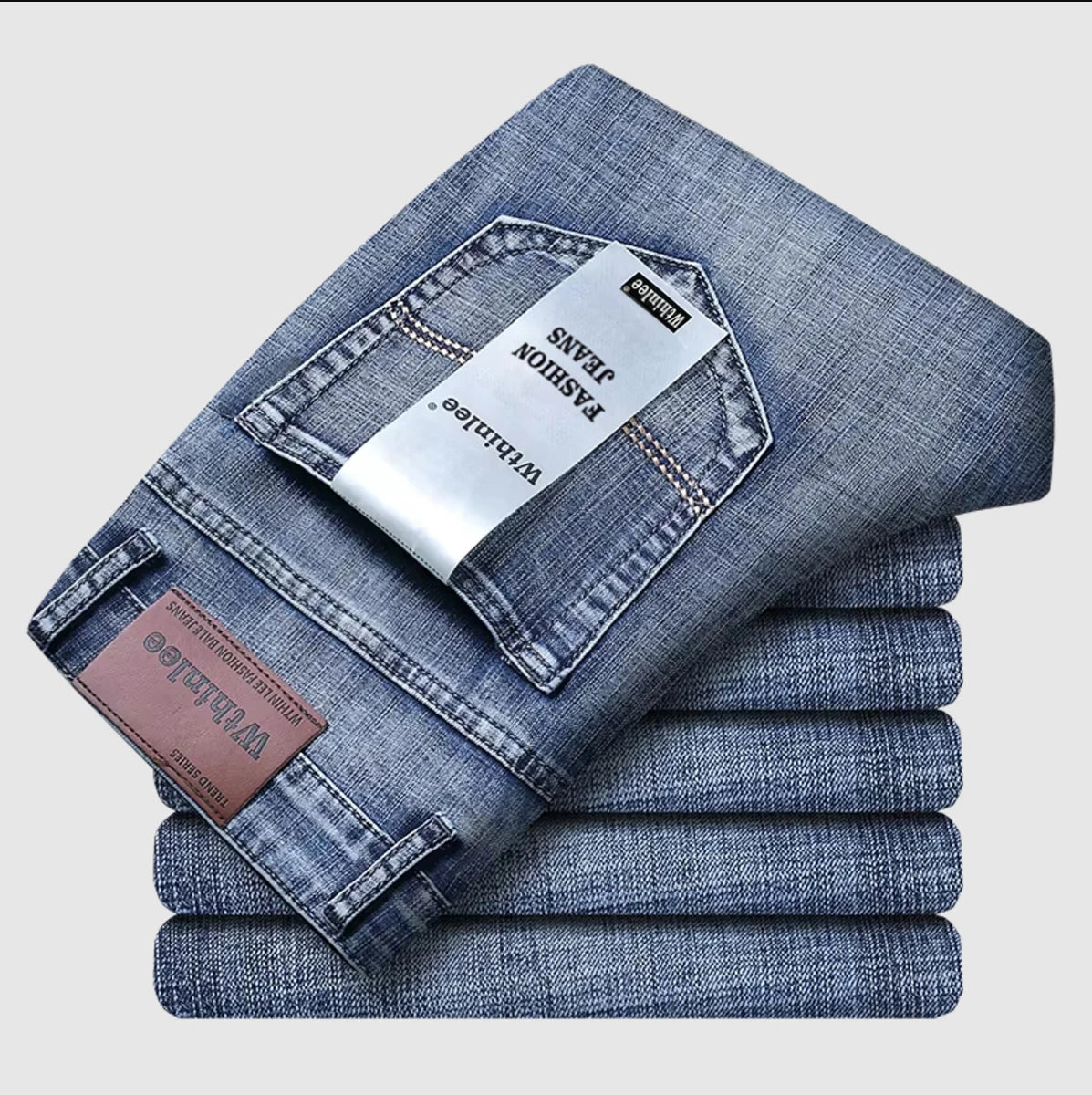 2026 Neue Business-Herrenjeans Lässige Gerade Stretch-Jeans Modische Klassische Blaue Schwarze Arbeits-Denim-Hose Herrenbekleidung