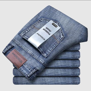 2026 Neue Business-Herrenjeans Lässige Gerade Stretch-Jeans Modische Klassische Blaue Schwarze Arbeits-Denim-Hose Herrenbekleidung