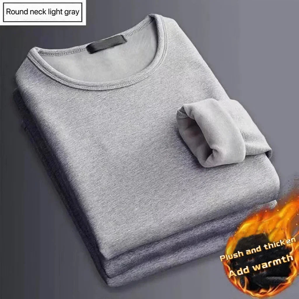 Winter männer Verdickung Samt Warme Tops männer Winter Lange ärmeln Thermische Unterwäsche Männlich Rundhals Mode T-shirt m-5XL