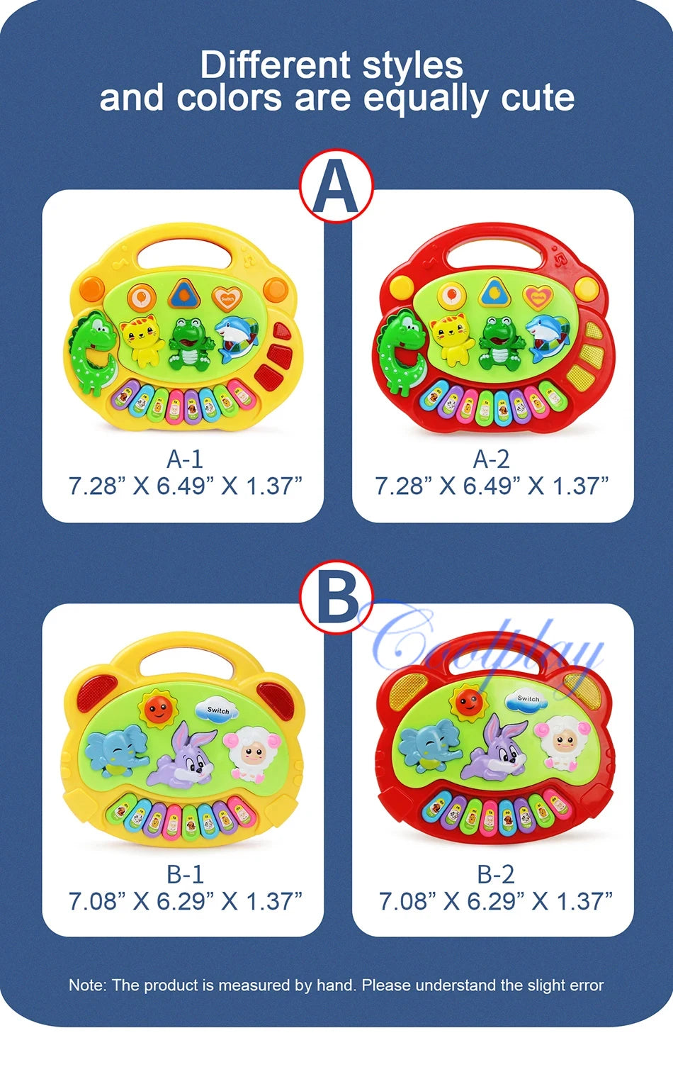 Kinder Cartoon Klavier Tastatur Spiel mit Tier Sounds Blinklicht Musik Baby Instrument Musik Spielzeug Pädagogisches Spielzeug Kinder Geschenke