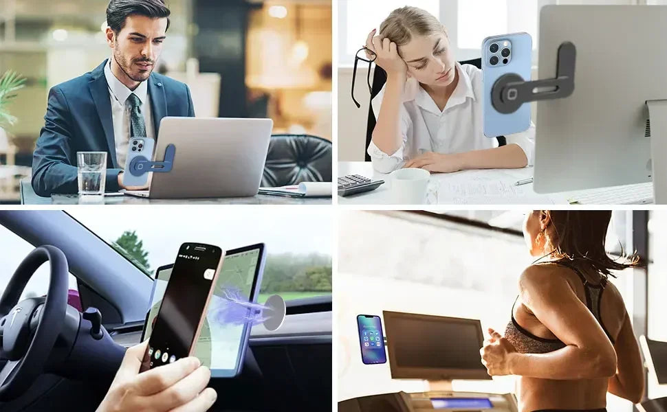 2026 Magnetischer Laptop-Handyhalter für Computermonitor-Seitenfläche, Schlank & Faltbar, für iPhone 14 13 12 Serie und Alle Smartphones