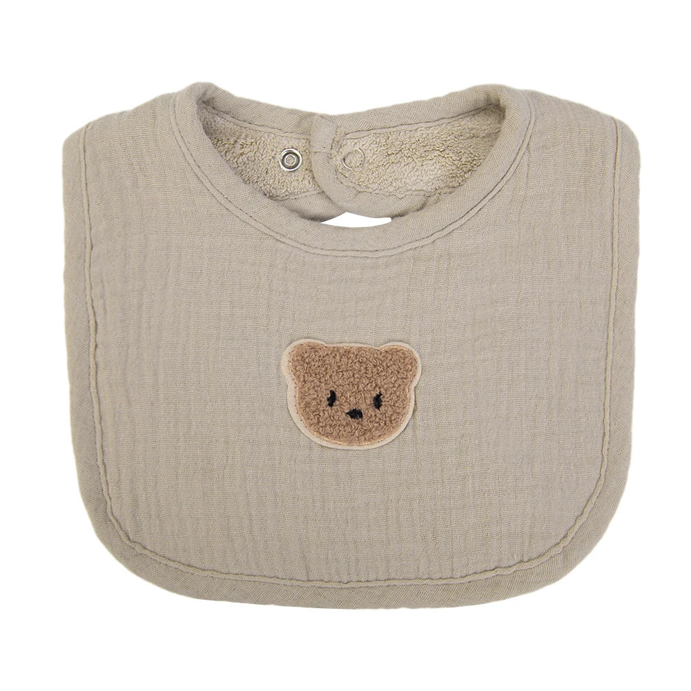 Nette Bär Musselin Baumwolle Baby Lätzchen Speichel Handtuch U-Absorbierende Taschen Koreanische Kinder Kinder Jungen Mädchen Bandanas Fütterung Rülpsen kleidung