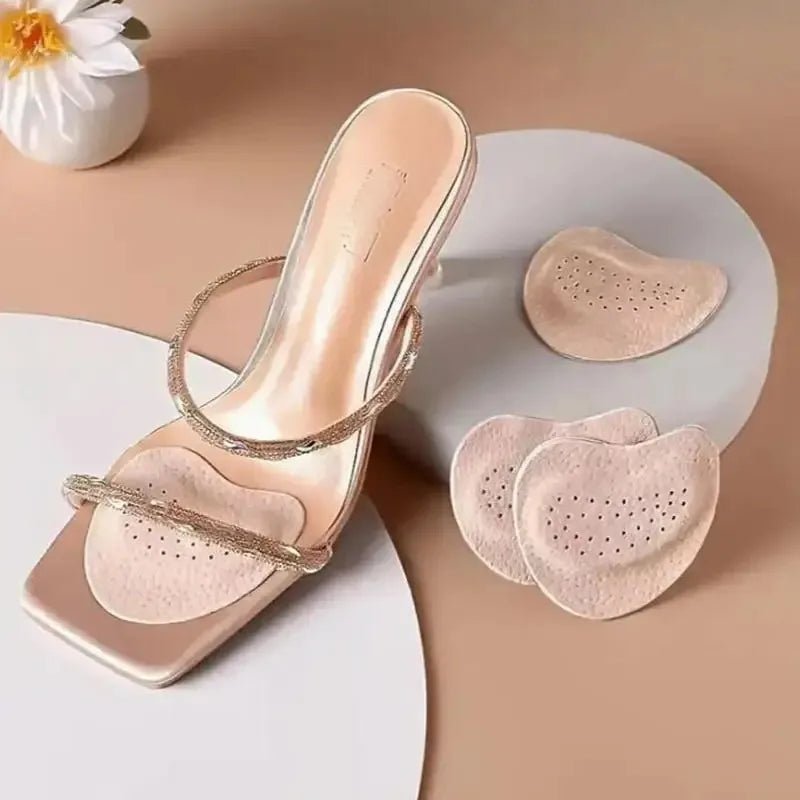 4 Stück Sandalen-Antirutsch-Aufkleber, Leder-Vorfußpolster für Damen High Heels, Schmerzlindernde Einlagen, Zehenkissen, Fußpflege-Schuhpolster