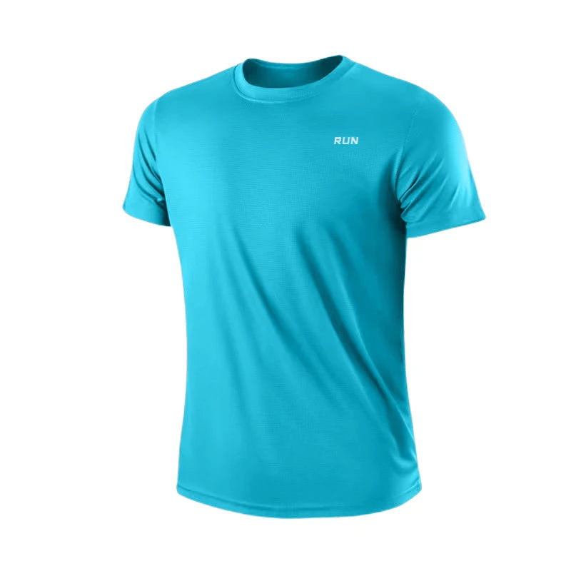 Men's Quick Dry Short Sleeve Gym Running Moisture Wicking Crew Neck T-Shirt Workout Exercise Gym Sports Shirt Tops Lightweight