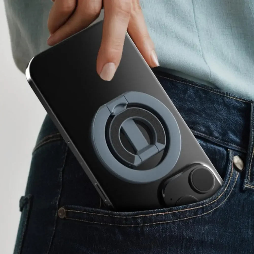 Magnetischer Handy-Ringhalter Beidseitiger Magnet 360° °   Rotierbarer, ultradünner, faltbarer, tragbarer Desktop-Handyhalter für iPhone 17, 16, 15