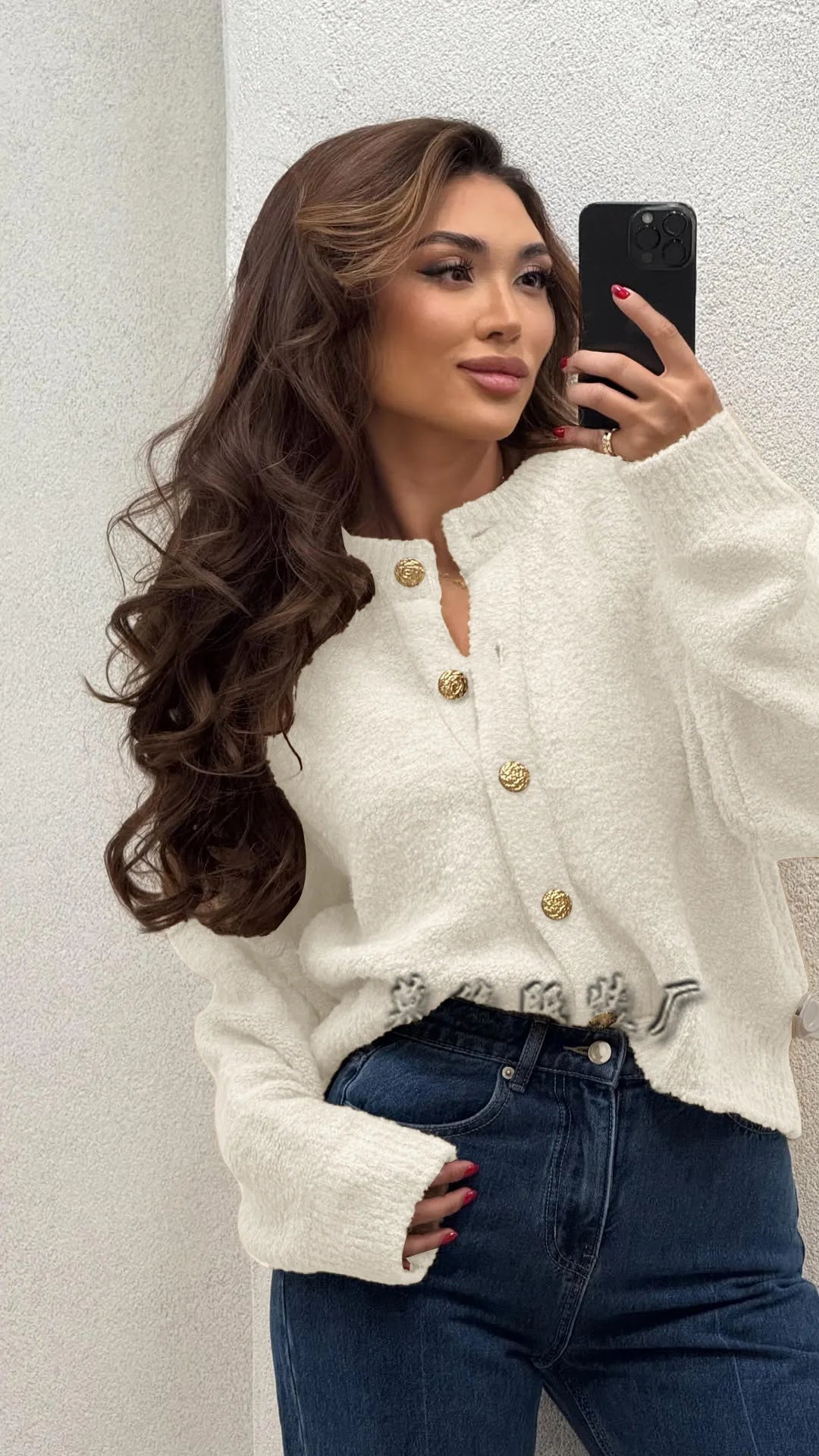 Frauen Kleidung Langarm Pullover Taste Strickjacke Einfarbig Büro Pendeln Alle-spiel Lose Gestrickte Pullover Herbst Damen Kleidung