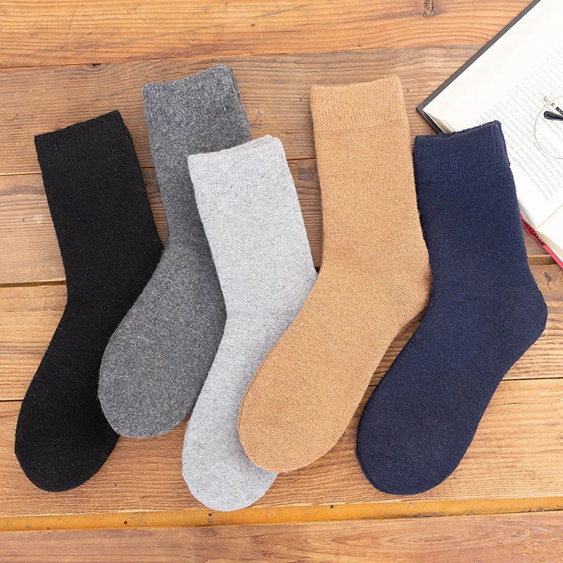 2026 Neue Winter-Supersocken, extra dick und warm, Wollsocken für Männer und Frauen, einfarbige Socken, Merinowollsocken gegen Kälte und Schnee, Frottee-Socken