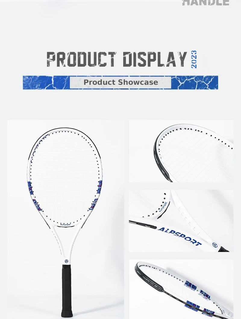 ALPSPORT T800 18K Professioneller Tennis-Schläger aus Carbonfaser – Leicht (280g) mit Tasche & Rutschfestem Gurt, Schneller Versand für Turniere